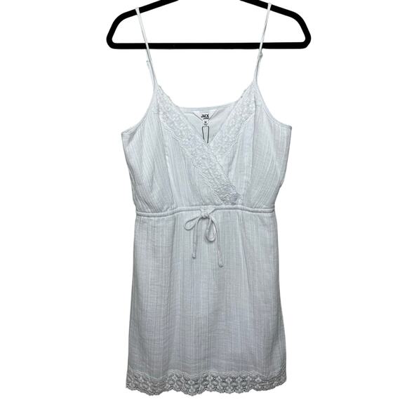 NWT Jack by BB Dakota White Boho Lace Strappy Mini Dress Summer Vacation Medium - Picture 1 of 10